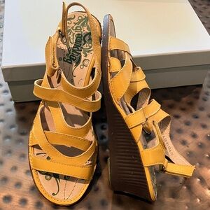 Stylish Yellow Wedge Sandals by Blowfish